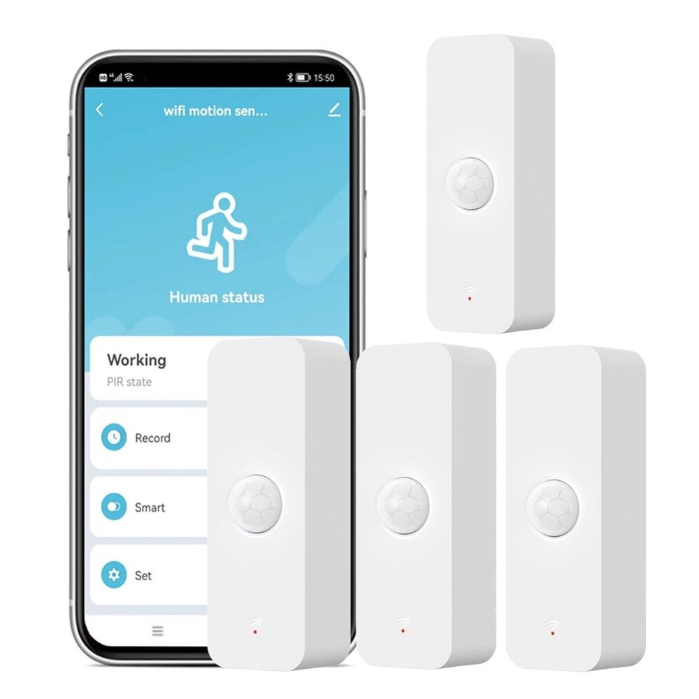 Smart Live Wifi PIR Motion Sensor 4 Pack detects human body movement NEW